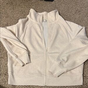 Zenana Outfitters Cream Zip-Up Hoodie